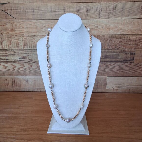 Vintage Bronze Italy Baroque Pearl Necklace - Picture 2 of 5